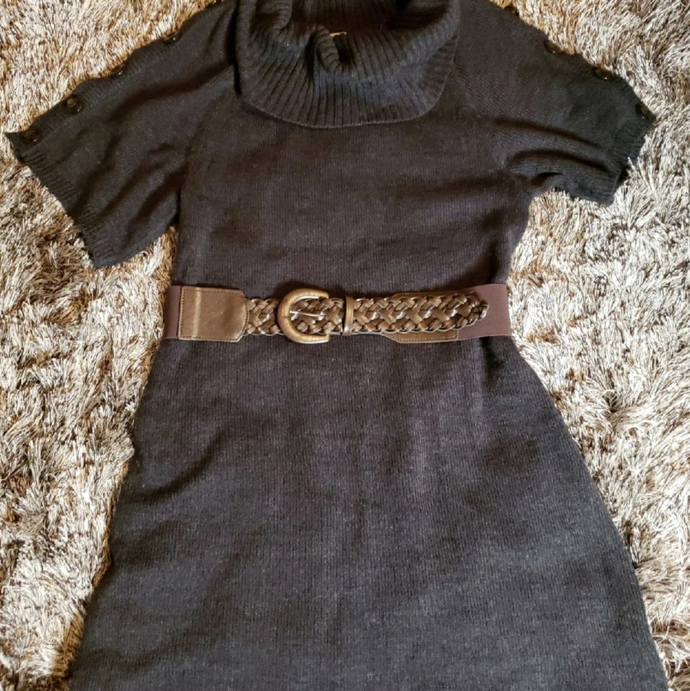 M Worthington cowl neck Sweater dress short sleeve